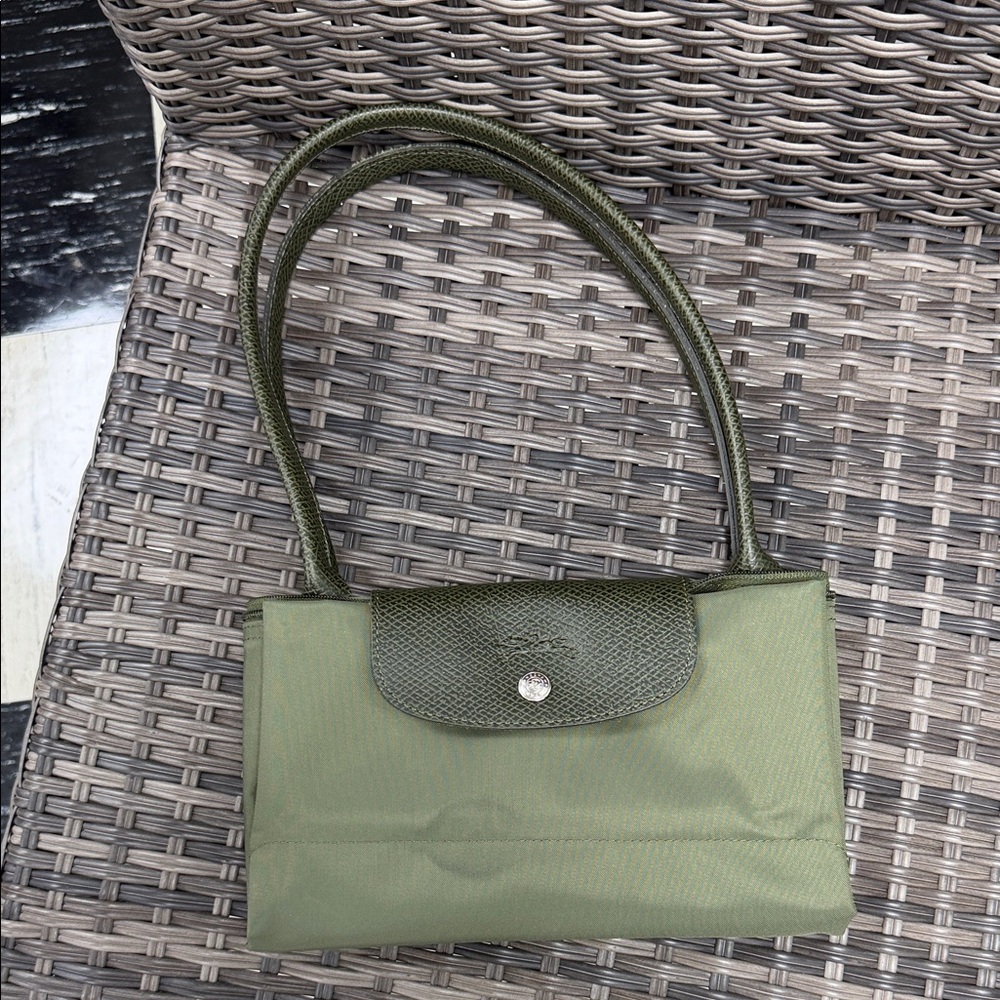LONGCHAMP Large Olive Green Shoulder Tote Bag